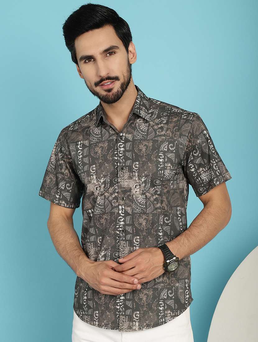 brown cotton casual shirt - 20840541 -  Standard Image - 2