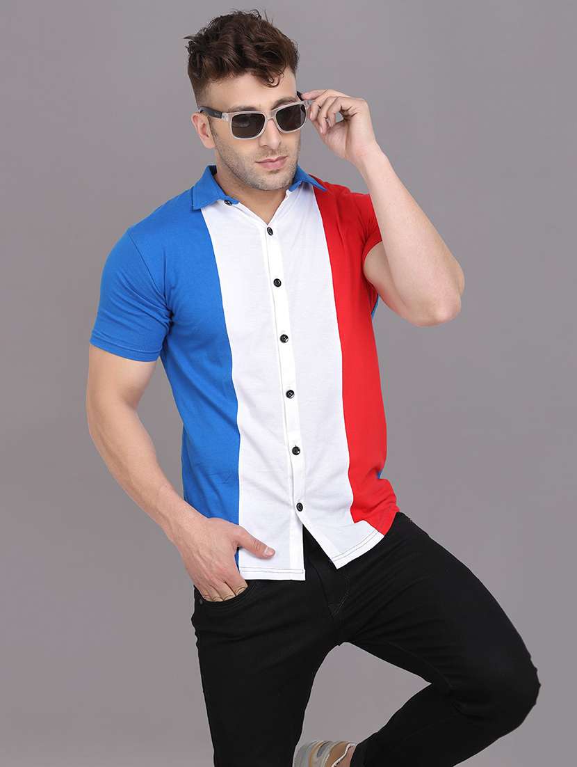 men color block cotton casual shirt - 20840648 -  Standard Image - 2