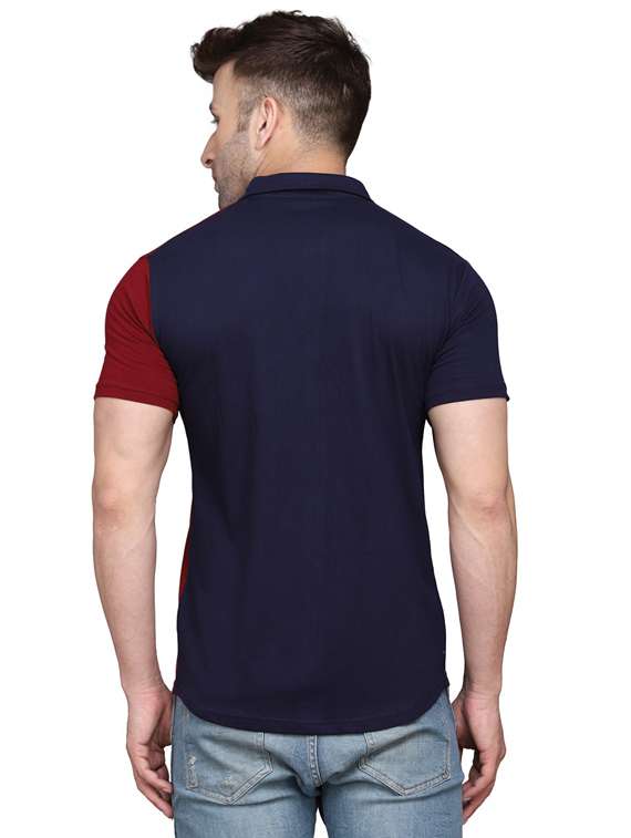men collared color block casual shirt - 20840659 -  Standard Image - 2