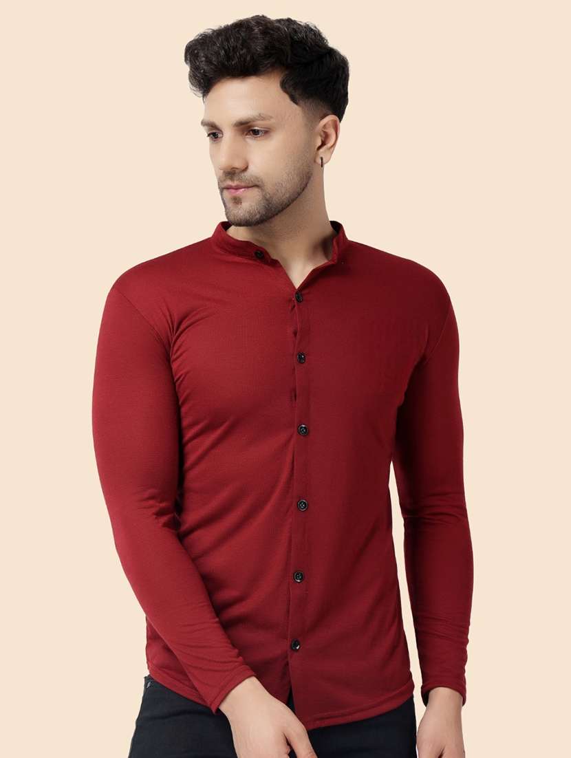 men solid cotton casual shirt