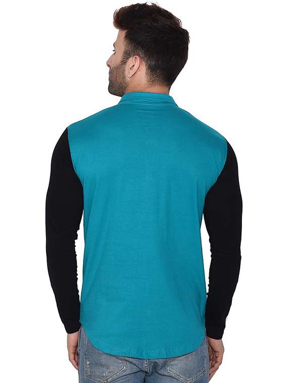 men color block cotton casual shirt - 20840739 -  Standard Image - 2