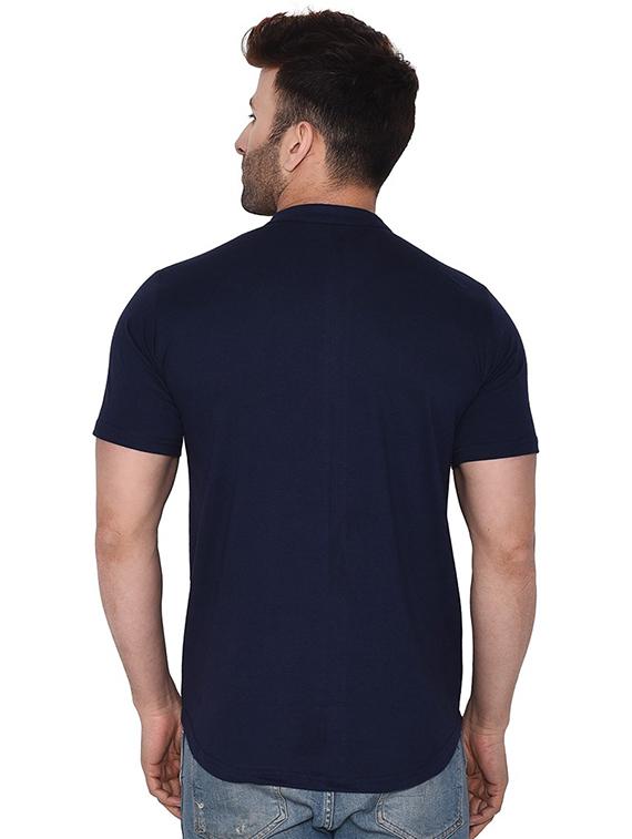 men mandarin neck placement printed casual shirt - 20840793 - Standard Image - 2