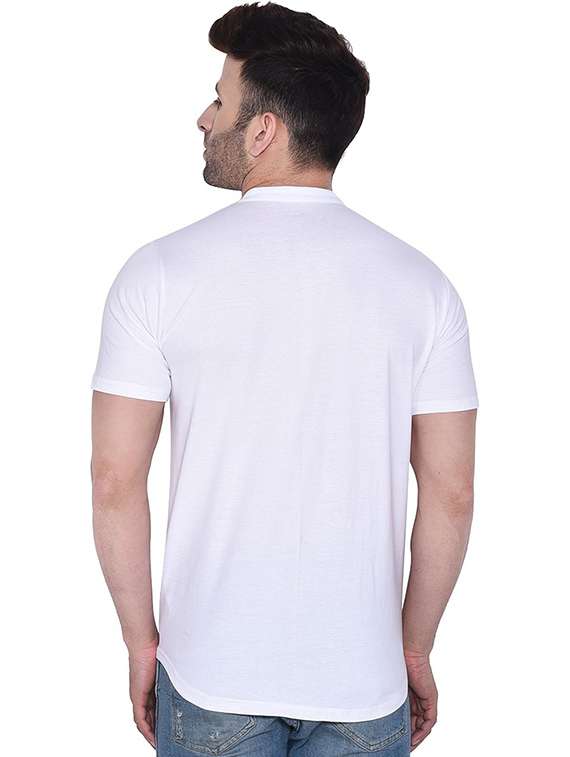 men mandarin neck placement printed casual shirt - 20840796 -  Standard Image - 2