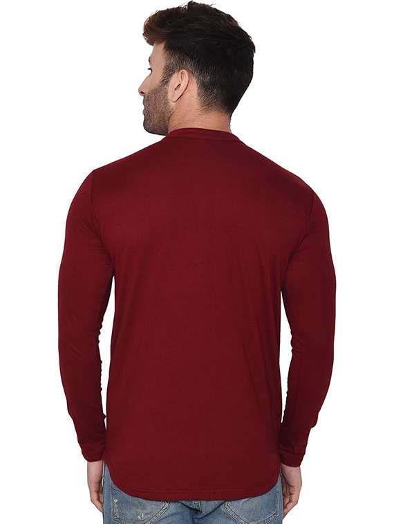 men mandarin neck placement printed casual shirt - 20840815 -  Standard Image - 2