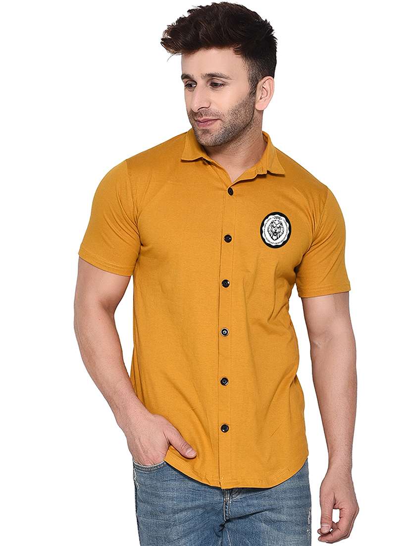 men collared placement printed casual shirt