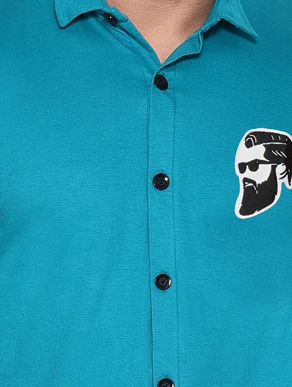 men collared placement printed casual shirt - 20840841 - Standard Image - 2