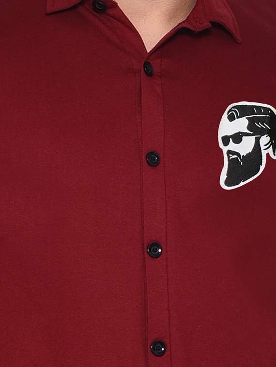 men collared placement printed casual shirt - 20840847 -  Standard Image - 2