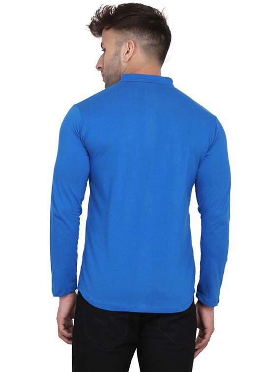 men mandarin neck solid casual shirt - 20840909 - Standard Image - 2