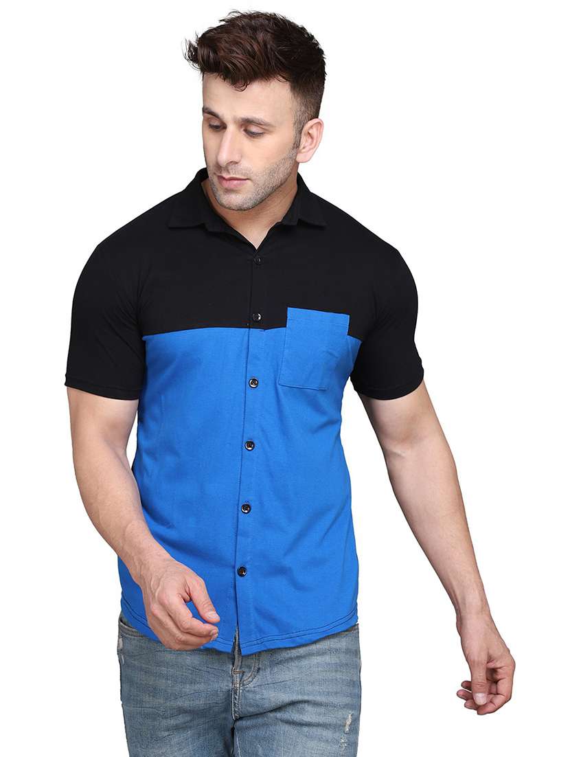 men color block cotton casual shirt - 20840966 -  Standard Image - 2
