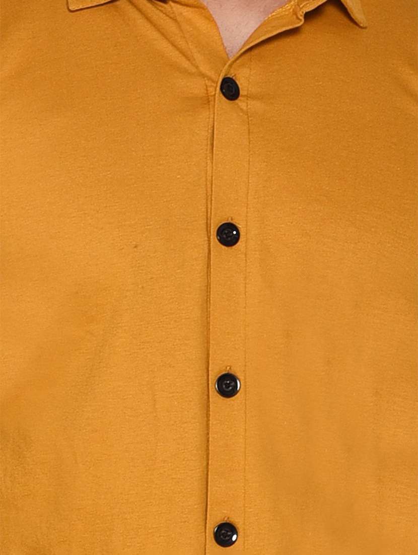 solid yellow & black detailed casual shirt - 20840978 -  Standard Image - 2