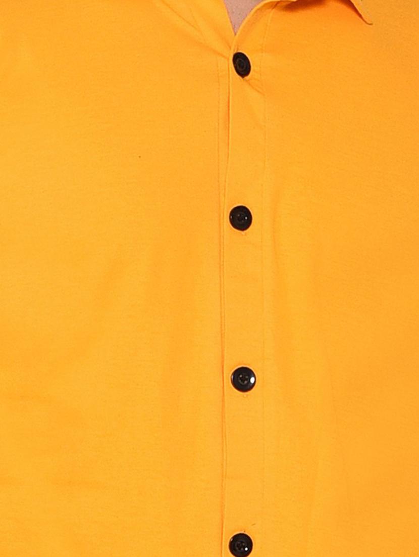 yellow cotton blend casual shirt - 20840980 - Standard Image - 2