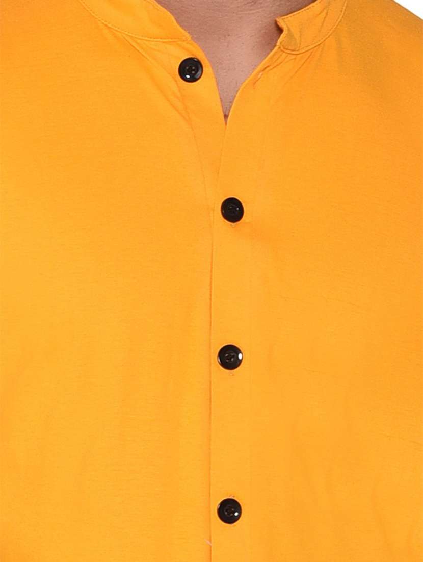 yellow cotton blend casual shirt - 20840983 -  Standard Image - 2