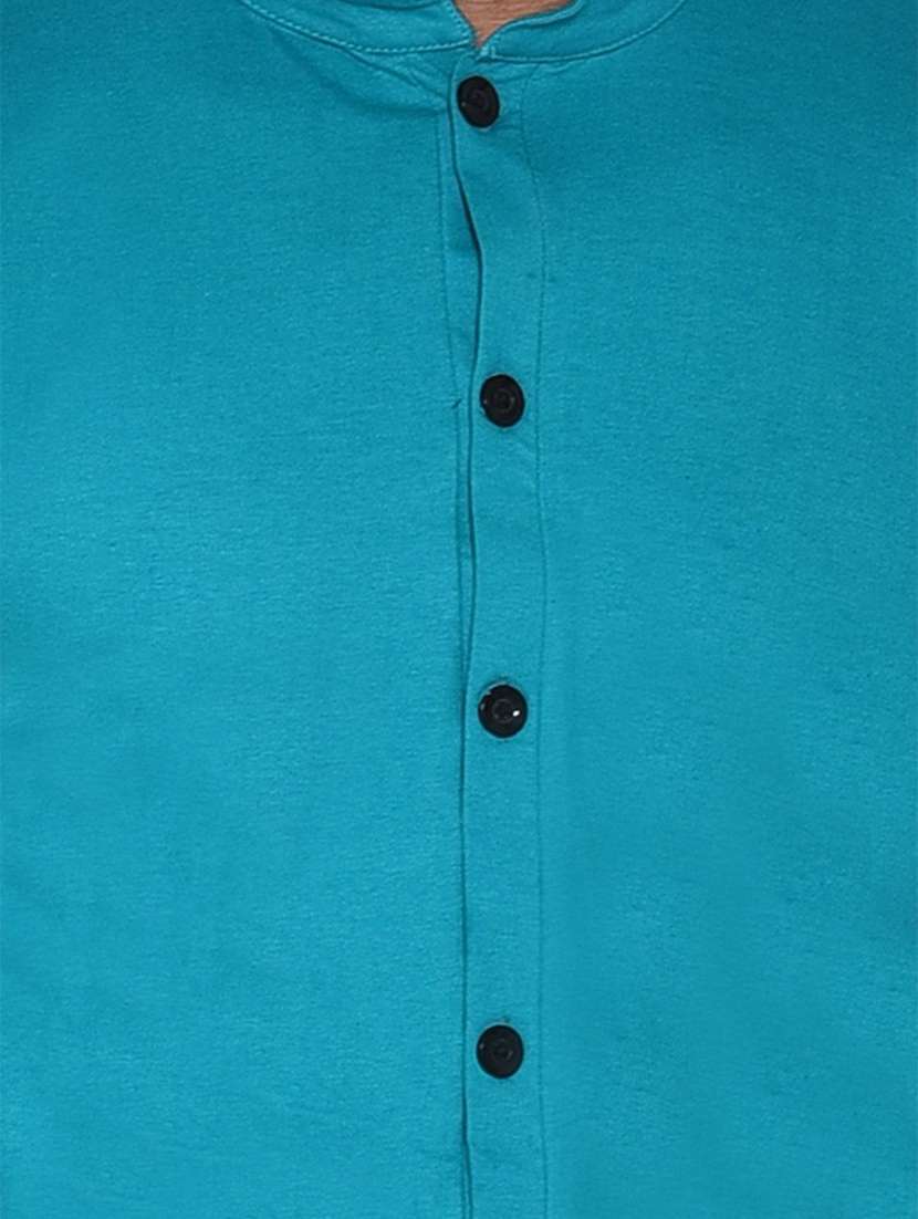 teal cotton blend casual shirt - 20840991 -  Standard Image - 2