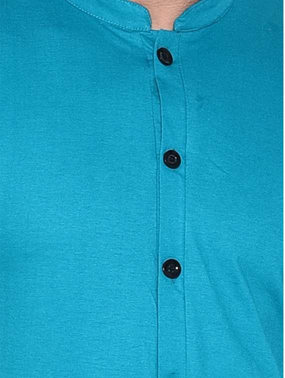 turquoise cotton blend casual shirt - 20840995 -  Standard Image - 2