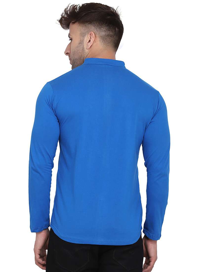 blue cotton blend casual shirt - 20841017 -  Standard Image - 2