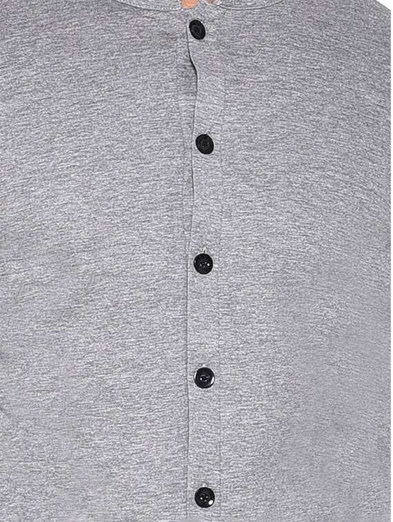 grey cotton blend casual shirt - 20841020 - Standard Image - 2