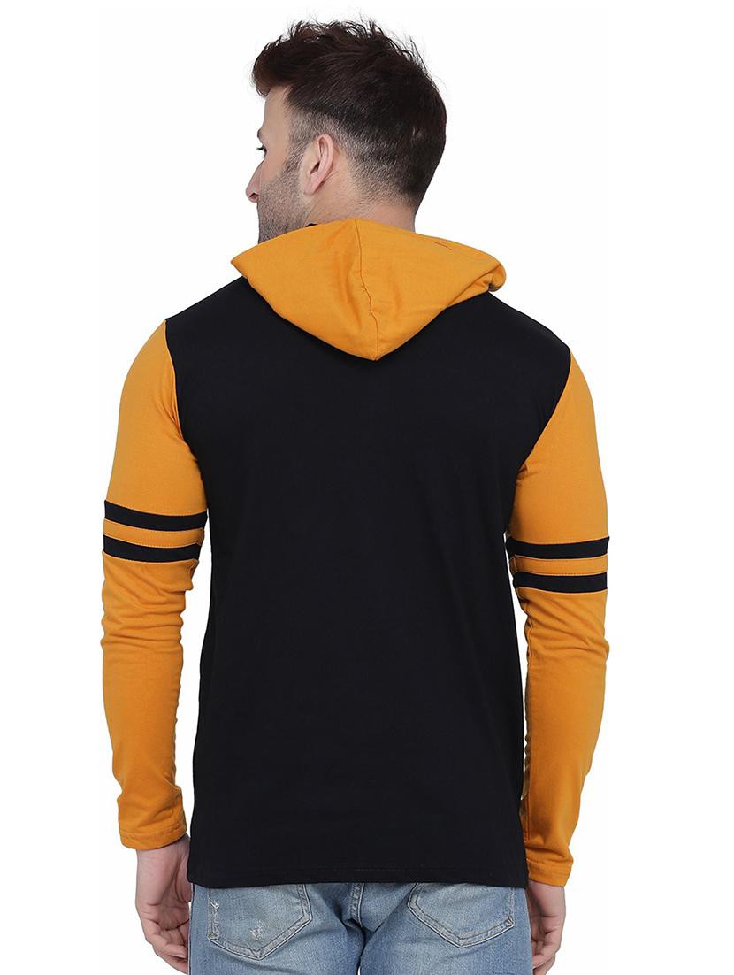 yellow coloublocked detailed hooded shirt - 20841039 - Standard Image - 2