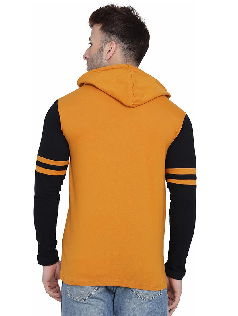 yellow & black colourblocked hooded shirt - 20841042 - Standard Image - 2