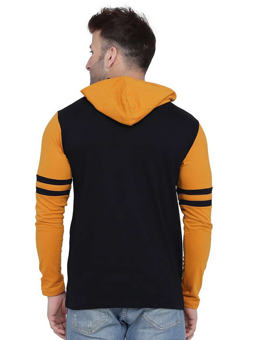 black & yellow colourblocked detailed hooded shirt - 20841063 -  Standard Image - 2