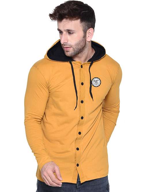 yellow cotton blend casual shirt - 20841104 - Standard Image - 0