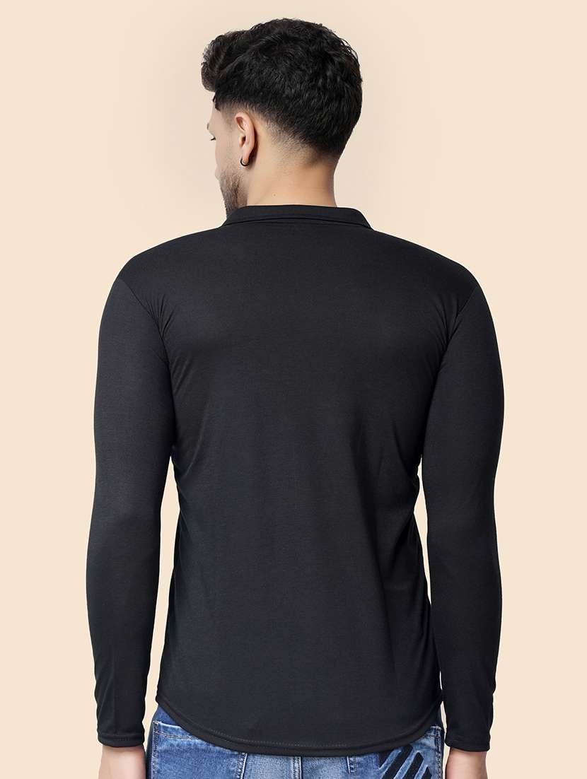 black cotton blend casual shirt - 20841141 -  Standard Image - 2