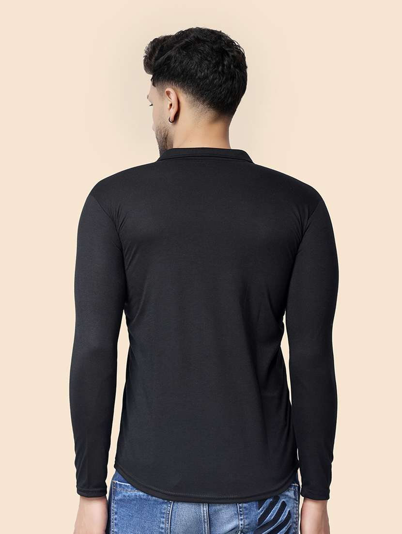 black cotton blend casual shirt - 20841152 -  Standard Image - 2