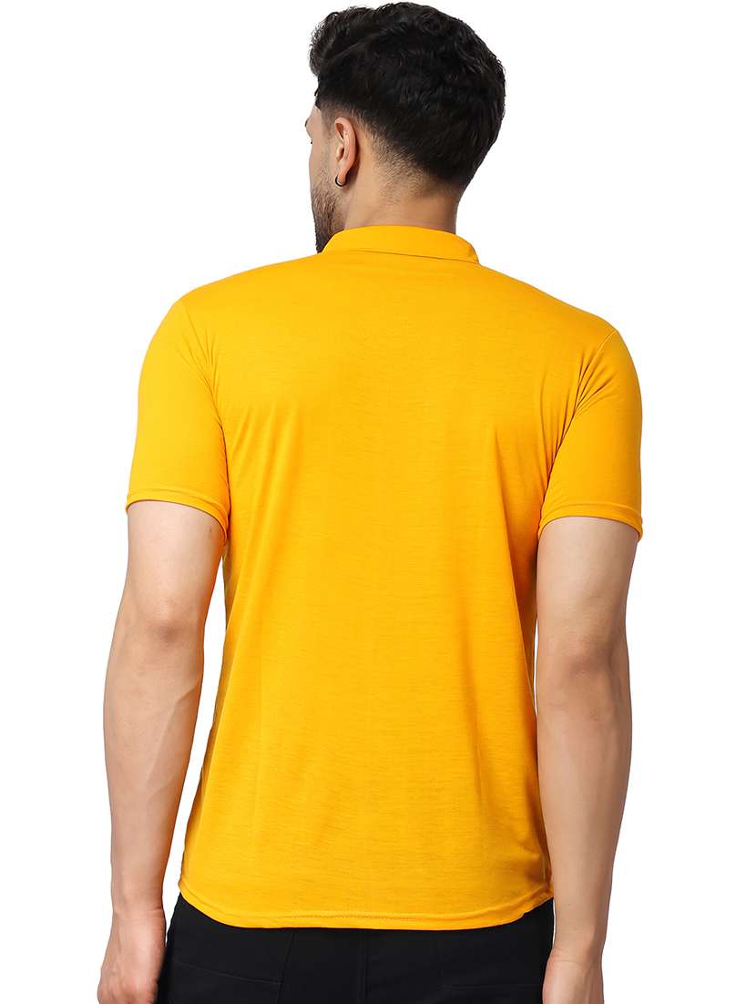 solid yellow cotton blend cotton shirt - 20841171 -  Standard Image - 2