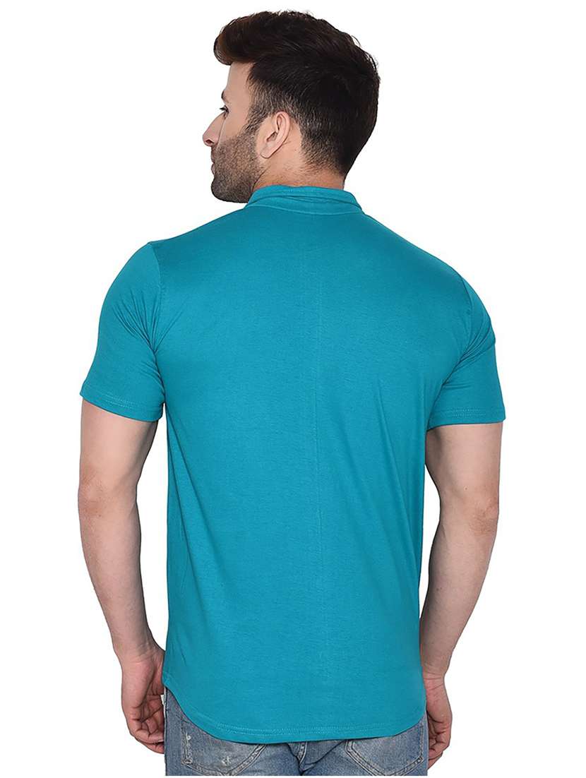 turquoise cotton blend casual shirt - 20841195 -  Standard Image - 2