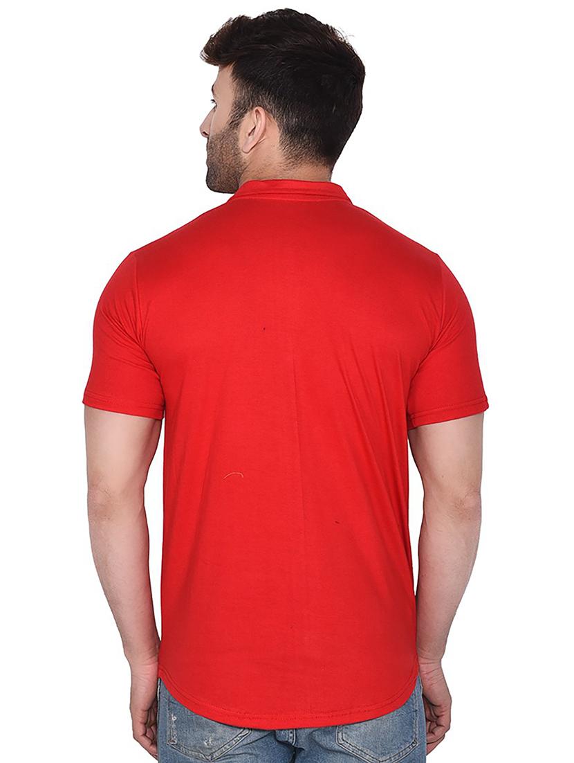 red cotton blend casual shirt - 20841213 - Standard Image - 2