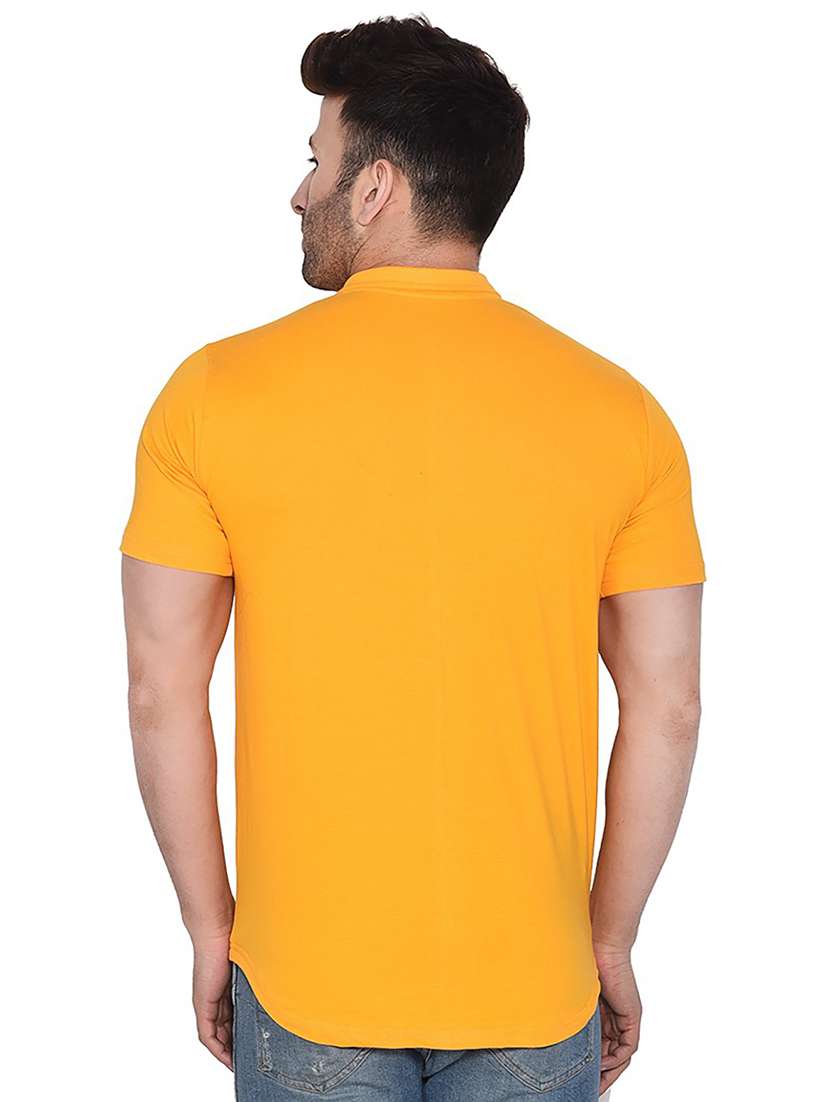 solid yellow cotton blend cotton shirt - 20841229 -  Standard Image - 2