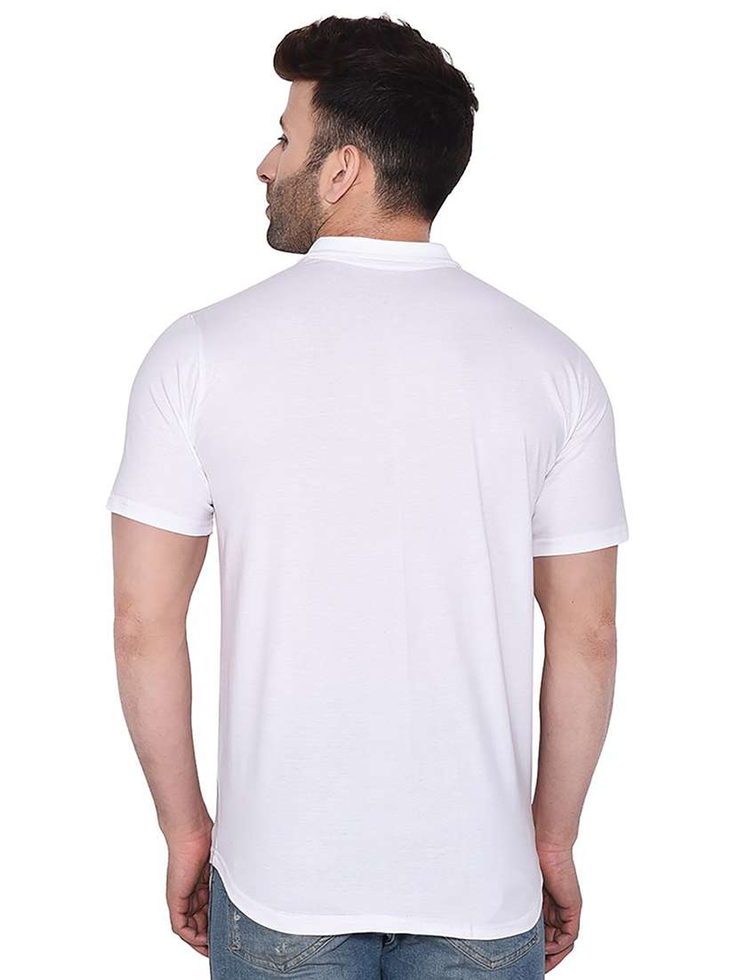 white cotton blend casual shirt - 20841246 -  Standard Image - 2