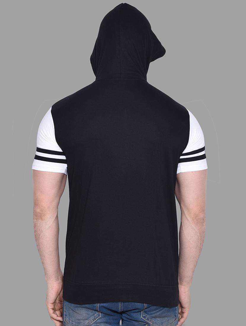 hooded neck color block t-shirt - 20841278 - Standard Image - 2