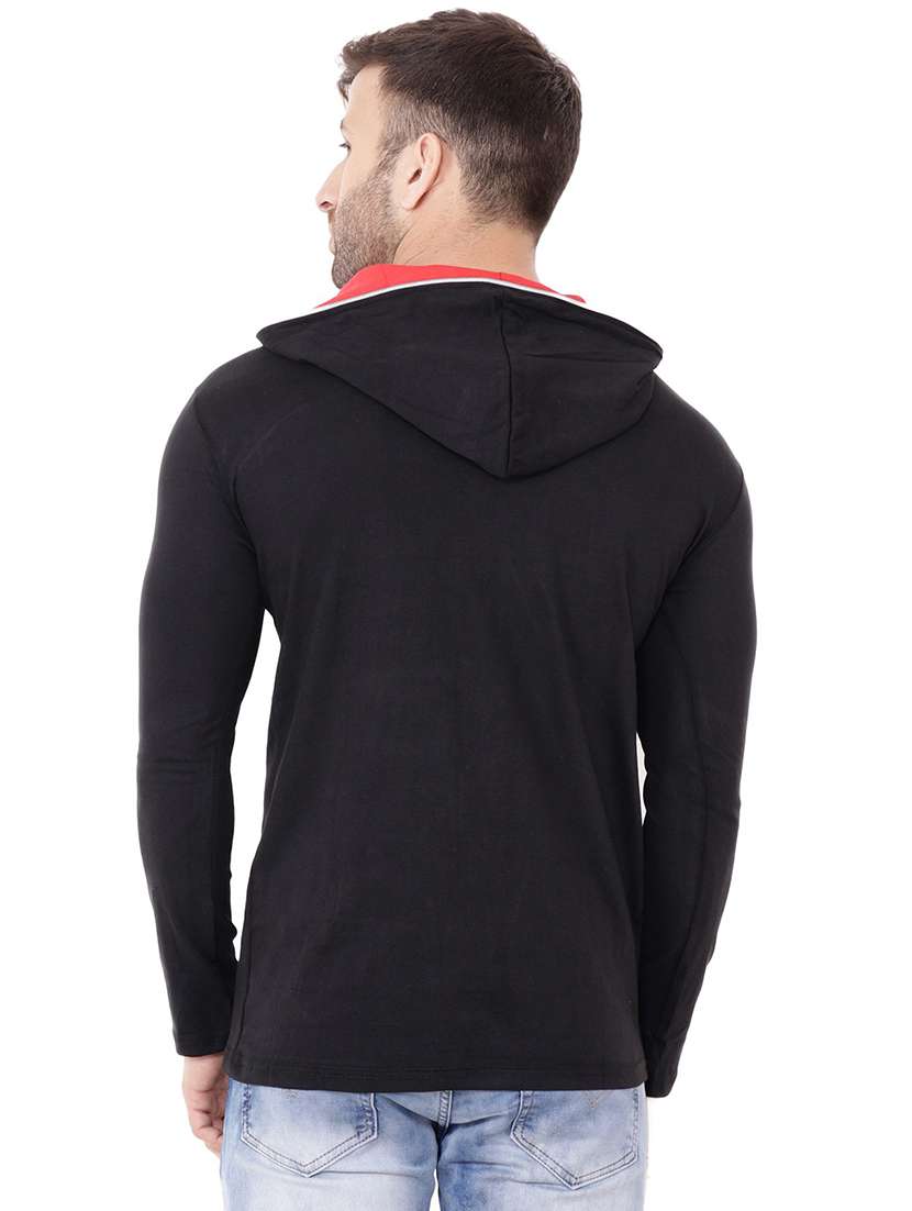 black cotton blend solid t-shirt - 20841279 -  Standard Image - 2