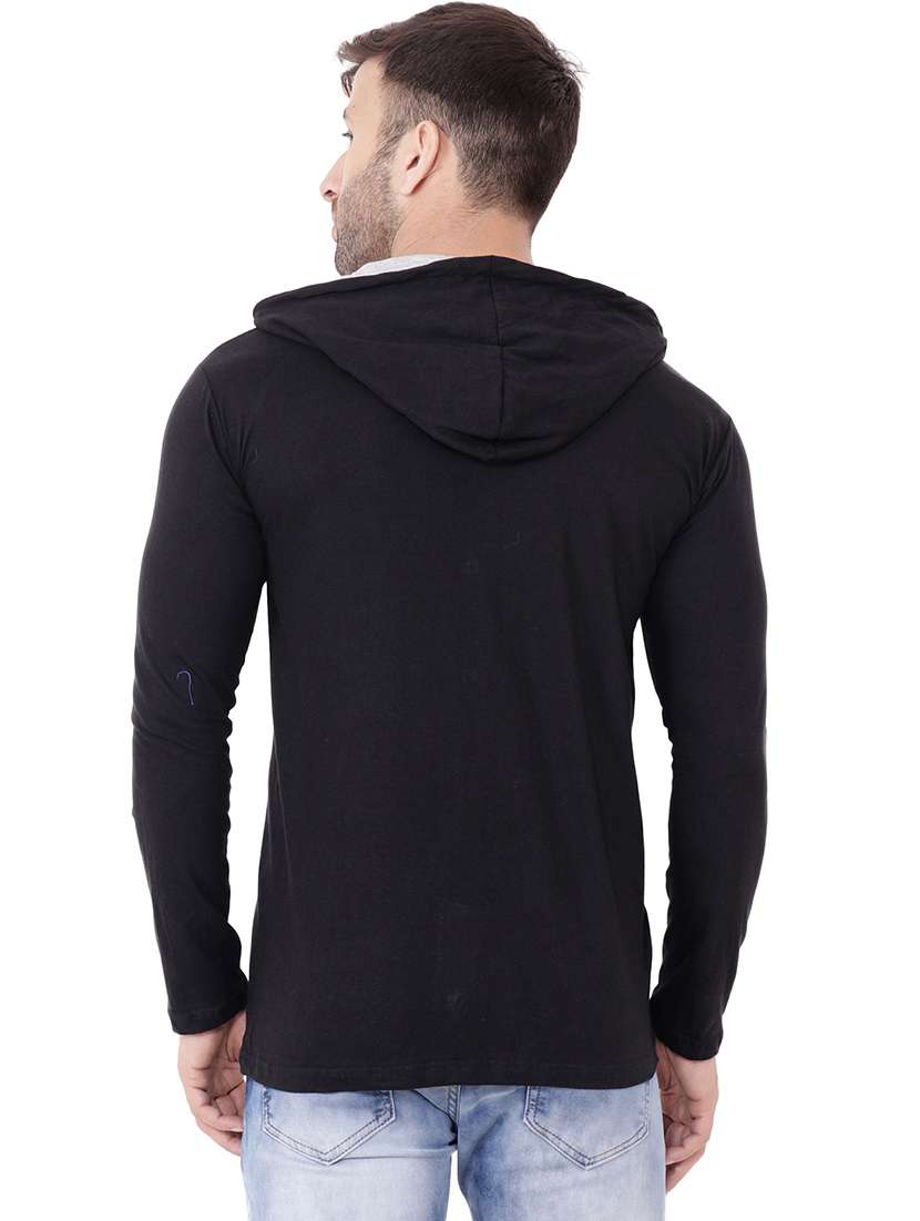 black cotton blend solid t-shirt - 20841281 -  Standard Image - 2