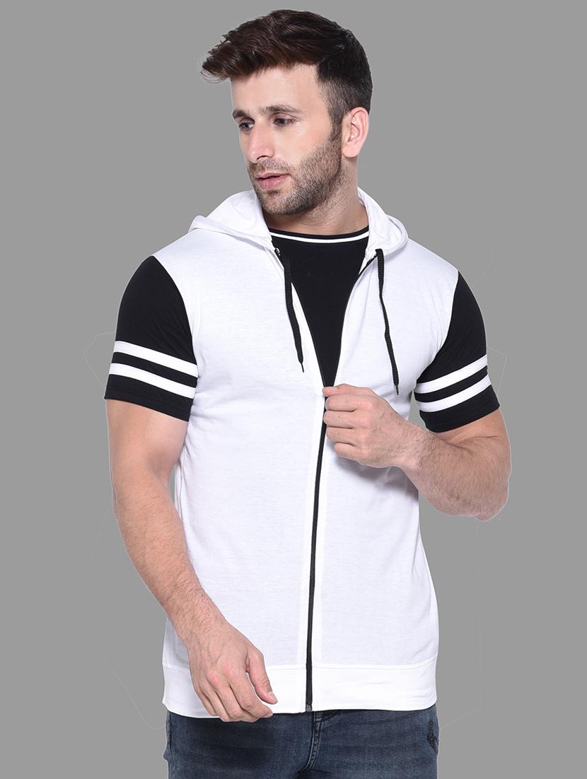 men zip-front regular fit hooded t-shirt - 20841284 - Zoom Image - 0