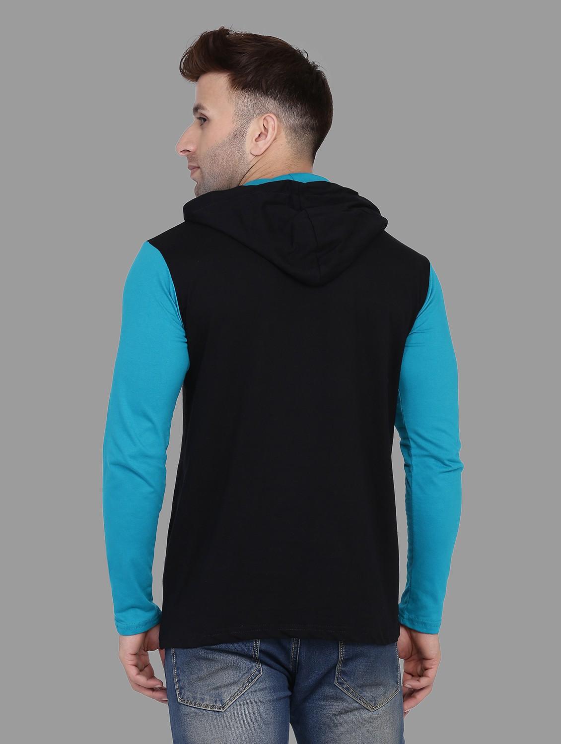 hooded neck color block t-shirt - 20841285 - Standard Image - 2