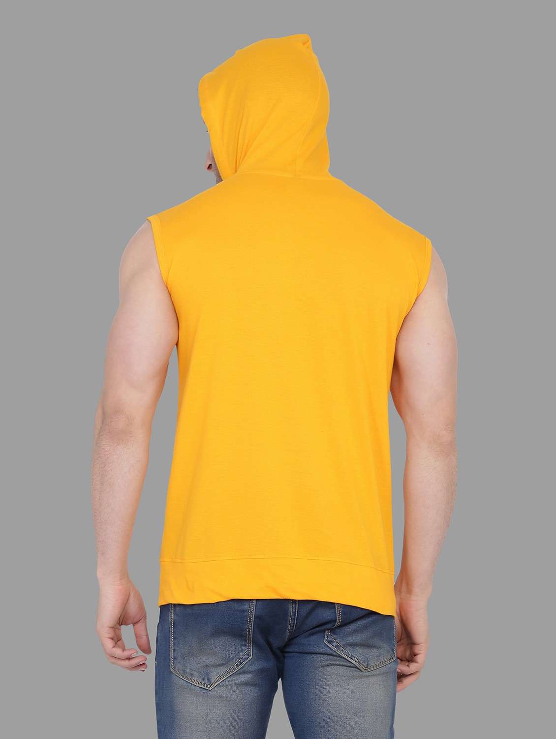 Yellow Cotton Blend Plain T-shirt - 20841293 -  Standard Image - 2