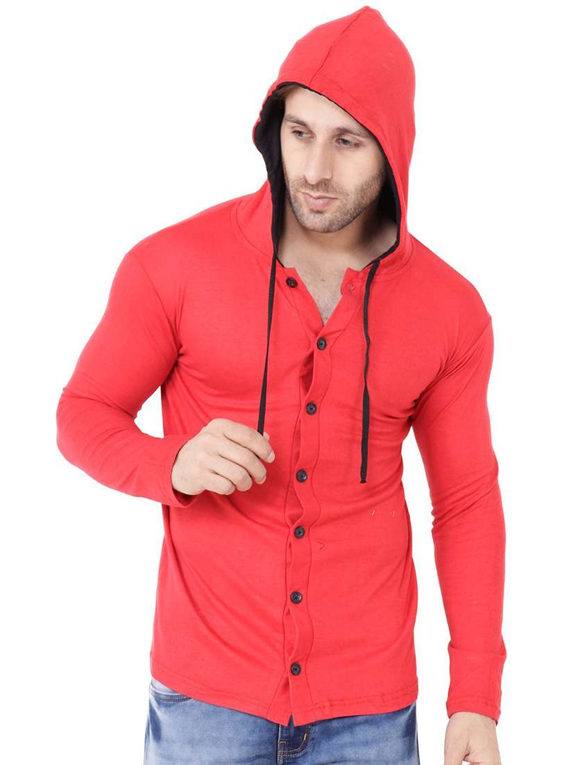 hooded neck color block t-shirt