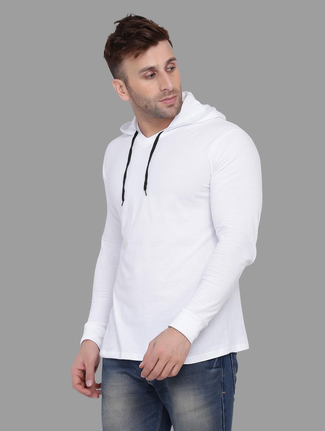 men hooded neck solid t-shirt - 20841315 - Zoom Image - 0