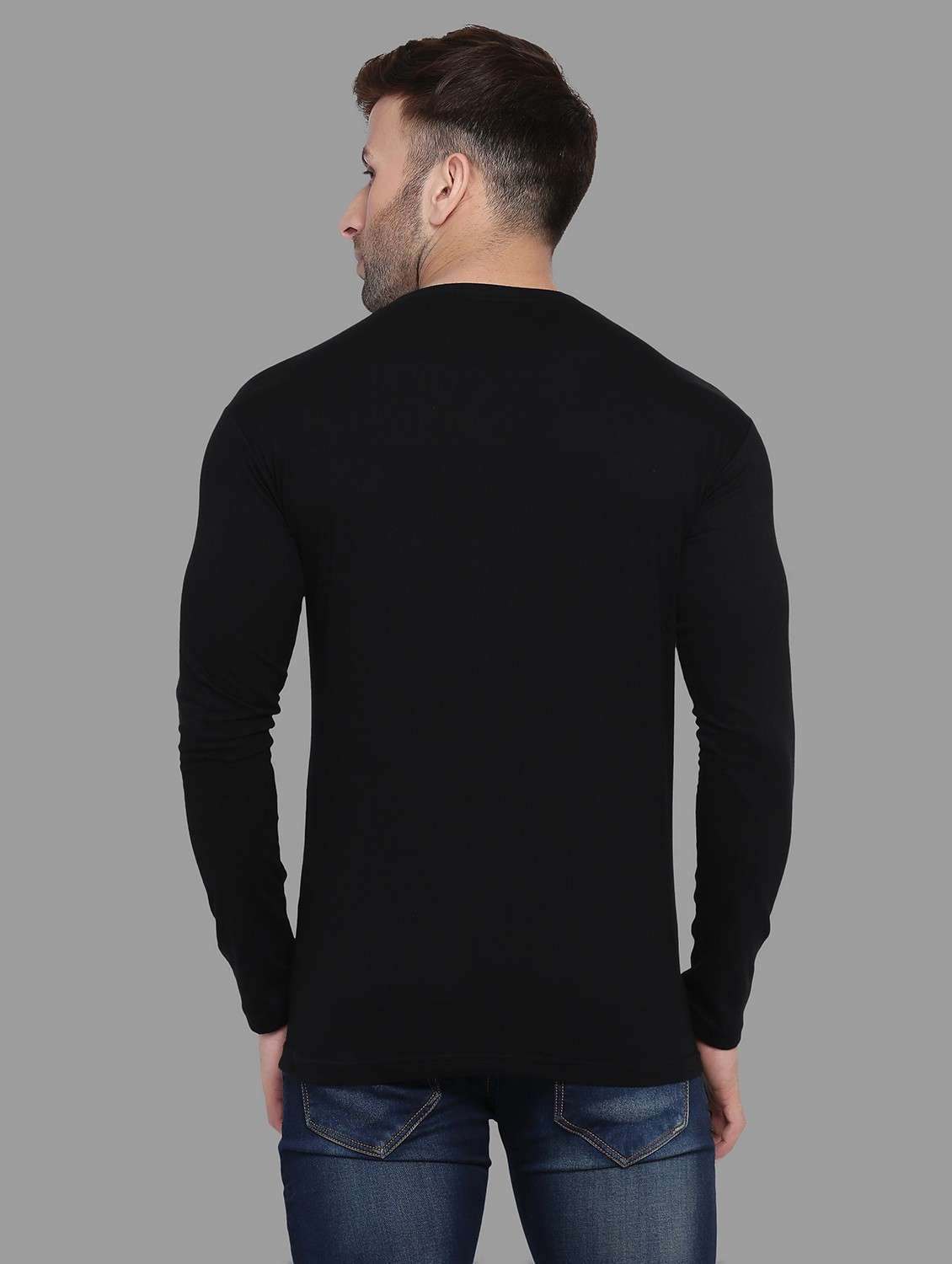 v neck solid t-shirt - 20841331 - Standard Image - 2