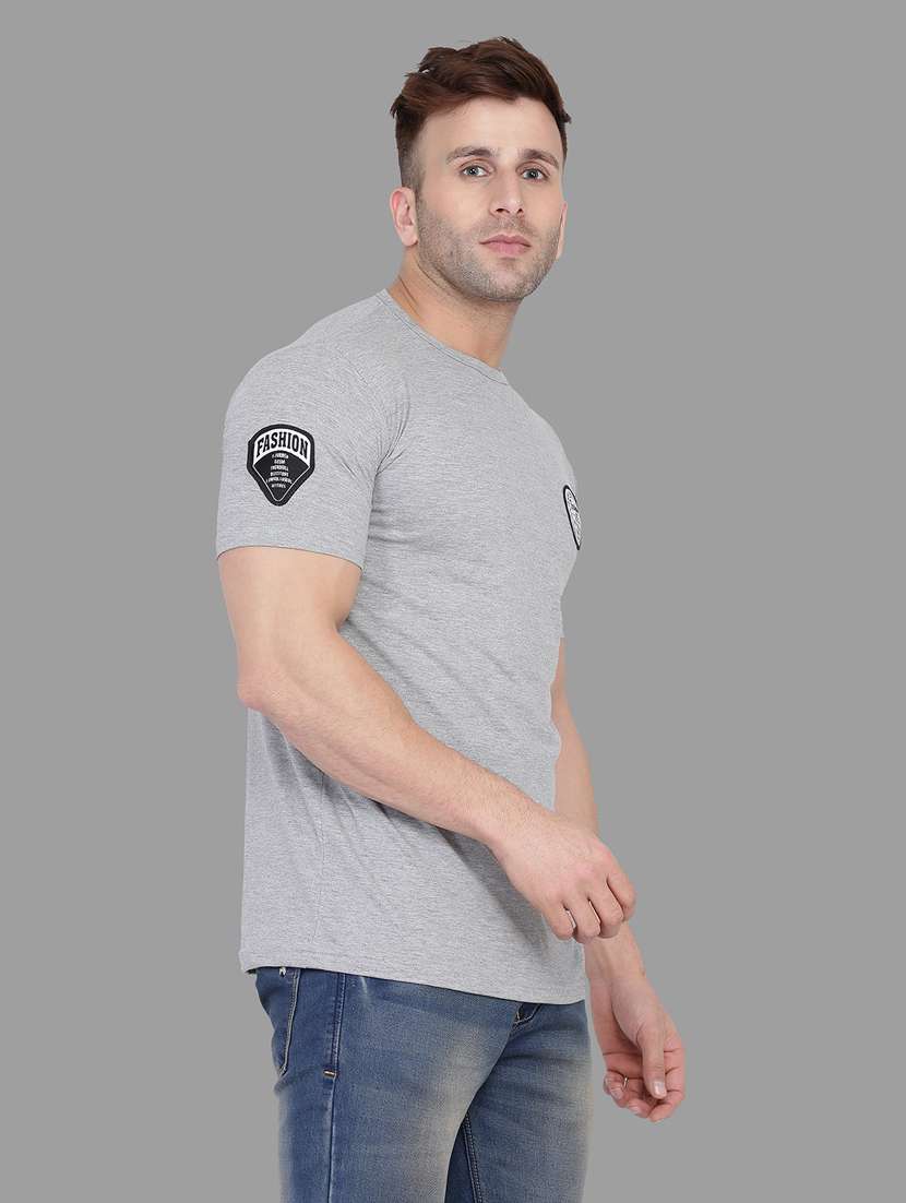 men solid round neck t-shirt
