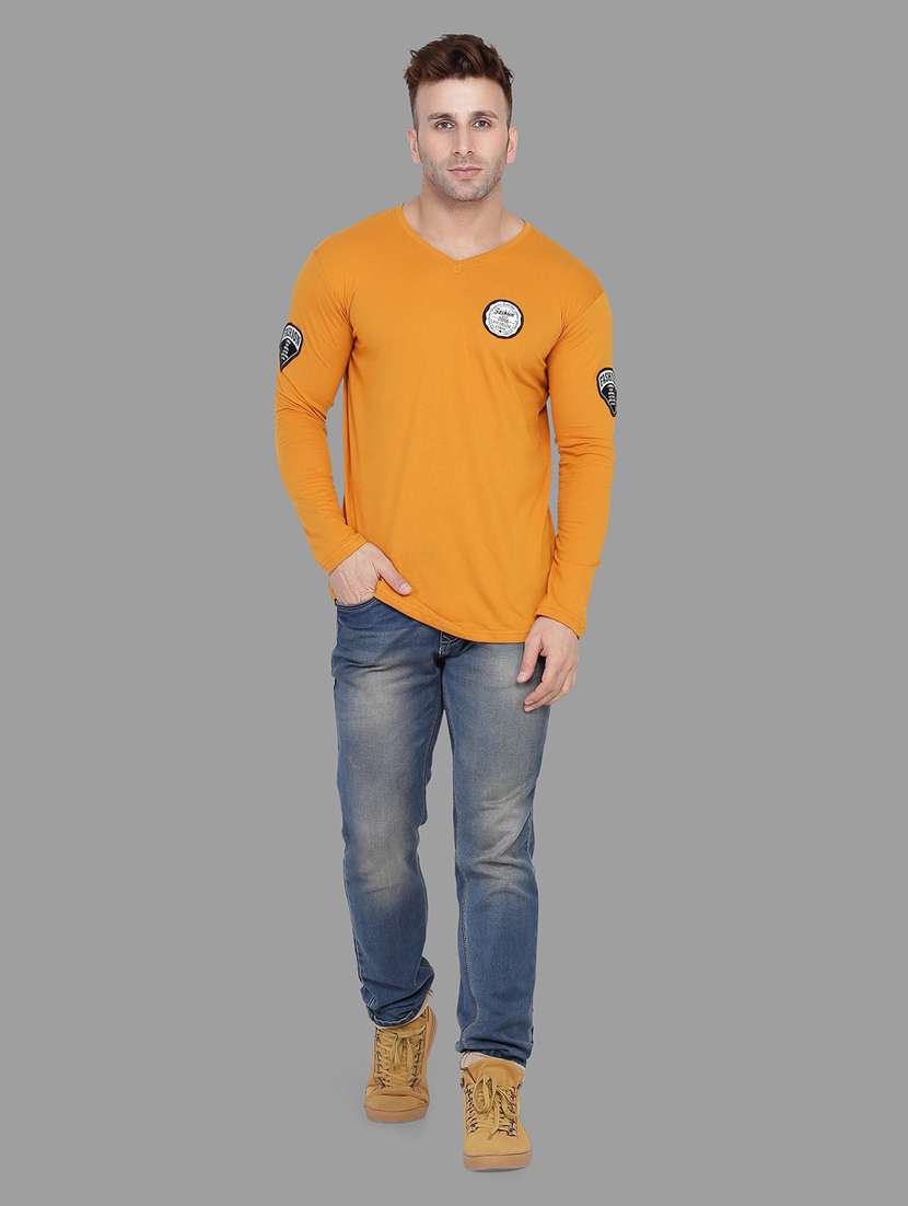 v neck solid t-shirt - 20841383 - Standard Image - 2