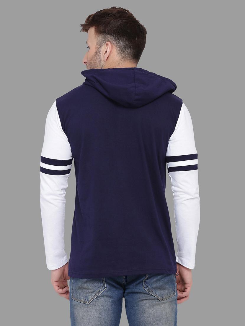 hooded neck color block t-shirt - 20841387 - Standard Image - 2