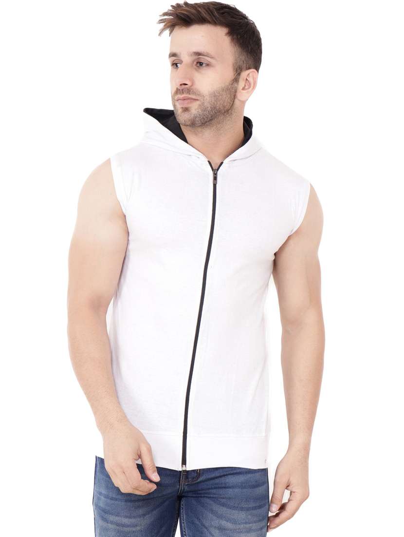 hooded neck solid t-shirt