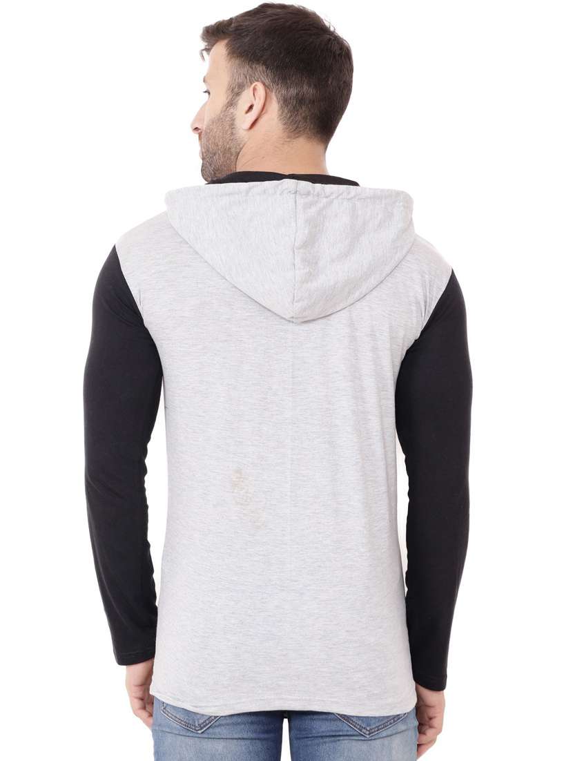 men slim fit long sleeve hooded shirt - 20841413 -  Standard Image - 2