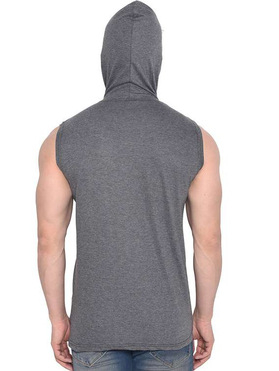 men hooded neck sleeveless t-shirt - 20841417 -  Standard Image - 2