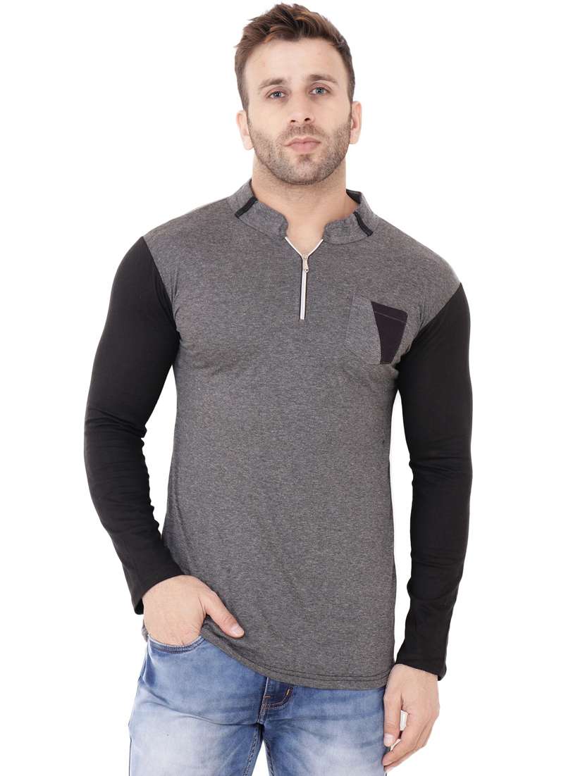 grey cotton blend t-shirt