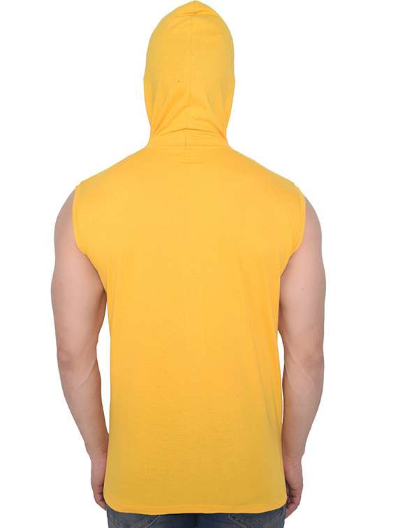 men solid hooded sleeveless t-shirt - 20841466 -  Standard Image - 2