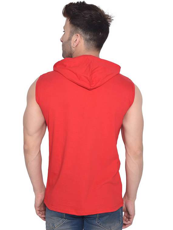 hooded neck solid t-shirt - 20841477 - Standard Image - 2