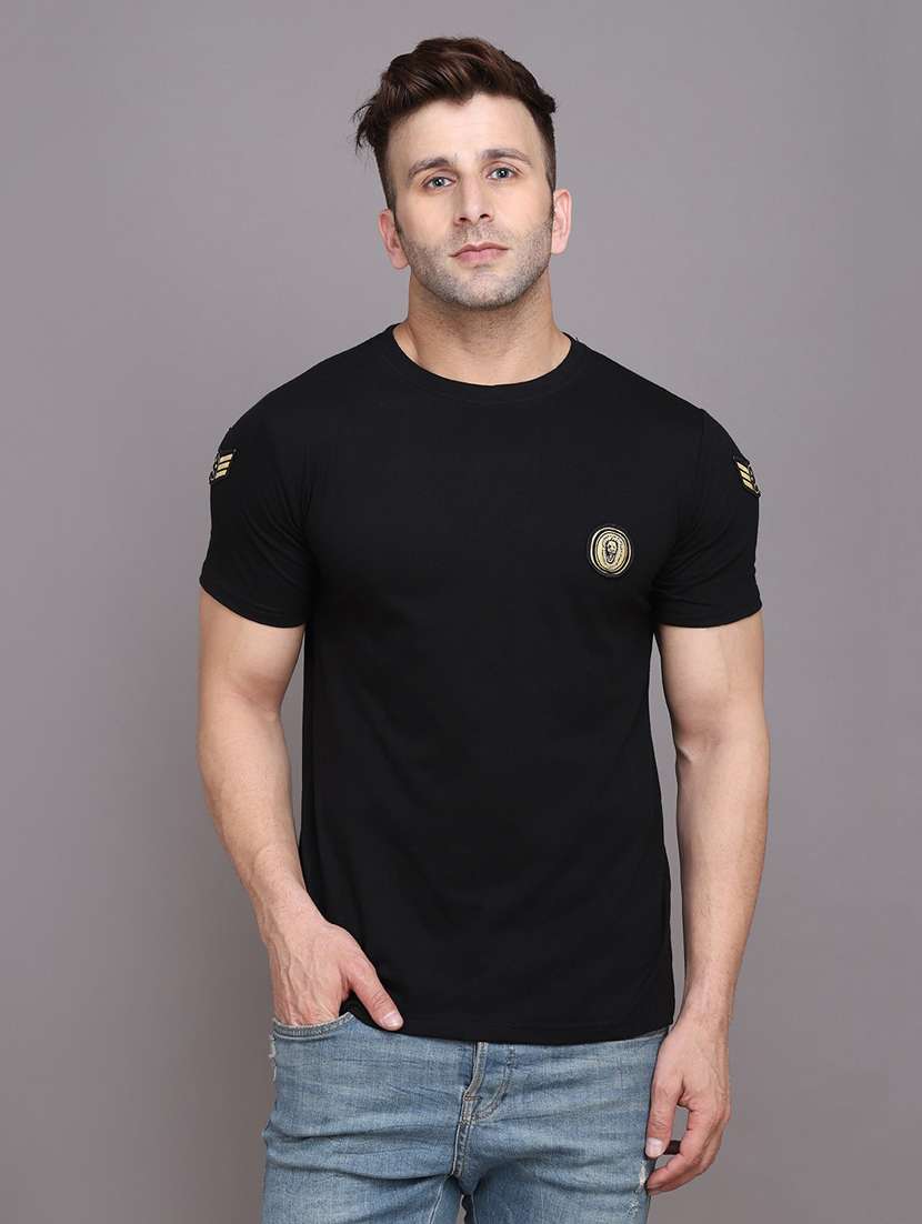 men black slim fit round neck t-shirt